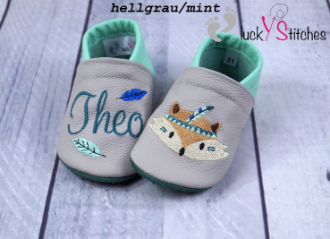 Lederpuschen Boho Fuchs 6